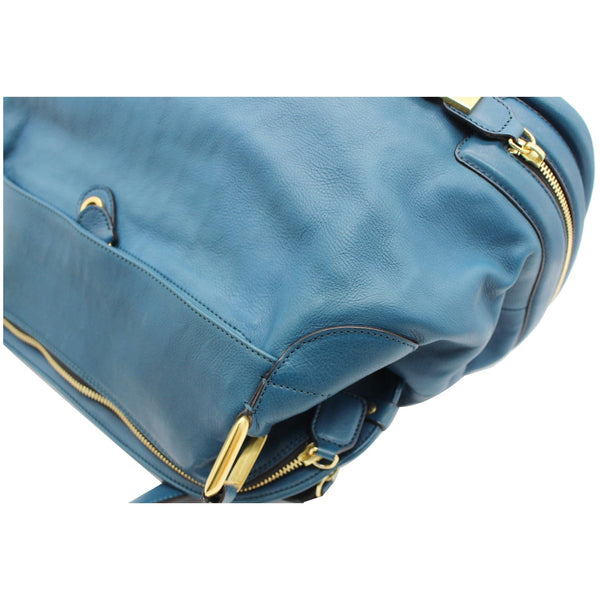 CHLOE Cary Zipped Leather Tote Bag Blue