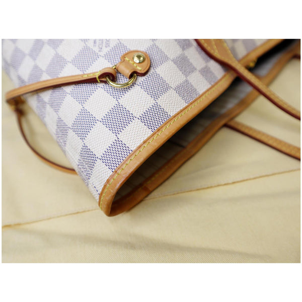 Louis Vuitton Neverfull MM Damier Azur Tote Bag corner