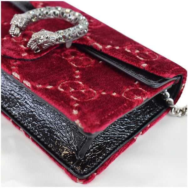 Gucci Dionysus Super Mini GG Velvet bag corner view