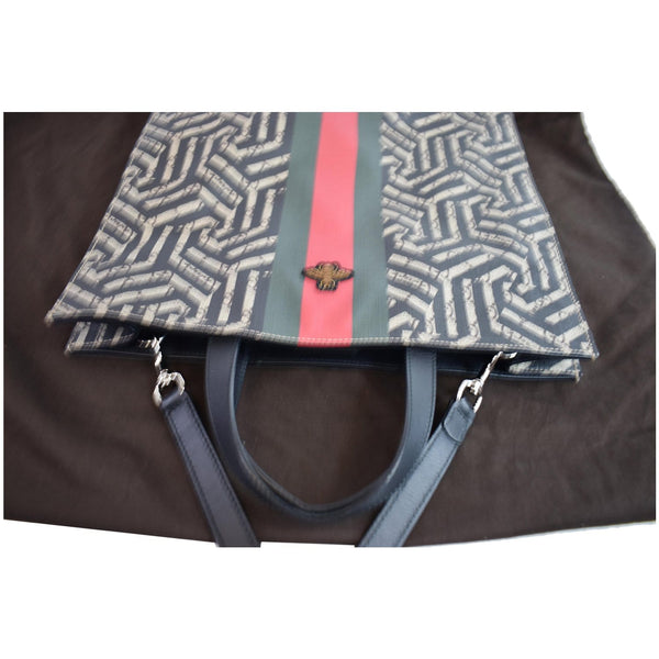 GUCCI Caleido Print Web Canvas Tote Bag Beige/Black 450950