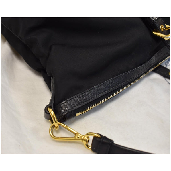PRADA Tessuto Saffiano Nylon Tote Shoulder Bag Black