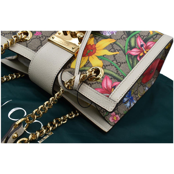 Gucci Padlock Flora Small GG Supreme Canvas Shoulder Bag