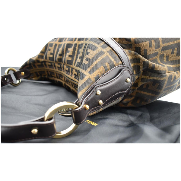 FENDI Chef Zucca Canvas Hobo Bag Brown