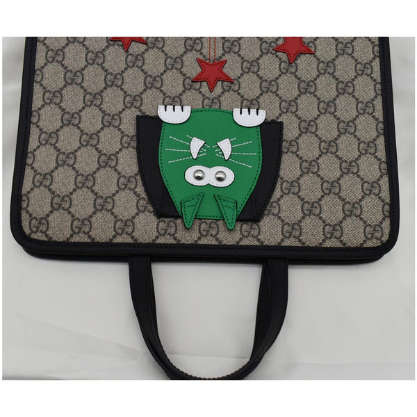 GUCCI Children’s Cat Printed GG Canvas Tote Bag Beige 645290