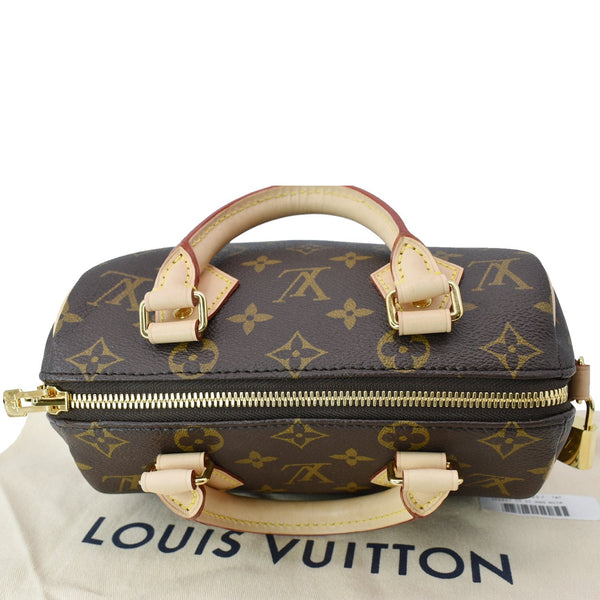 LOUIS VUITTON Speedy Bandouliere 20 Monogram Canvas Crossbody Bag Brown