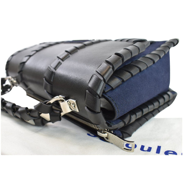 PROENZA SCHOULER Hava Whipstitch Leather Chain Shoulder Bag Navy Blue