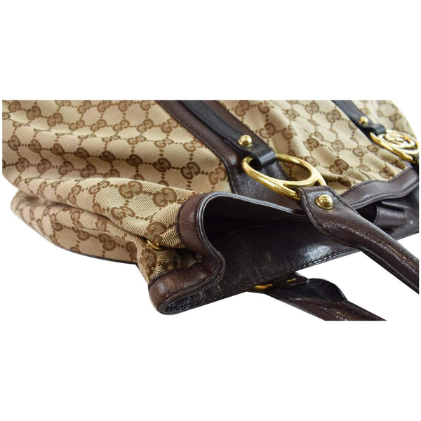 GUCCI Interlocking Large GG Canvas Tote Bag Beige 223954