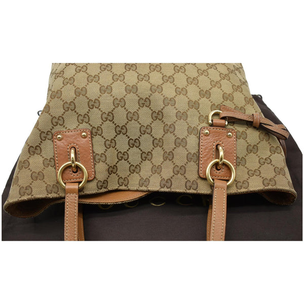 GUCCI Medium Charm GG Canvas Tote Bag Beige 247237