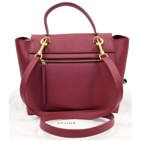 CELINE Micro Belt Grained Calfskin 2Way Shoulder Bag Ruby