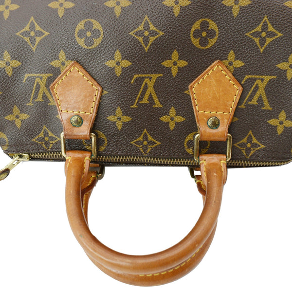 LOUIS VUITTON Speedy 25 Monogram Canvas Satchel Bag Brown