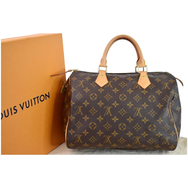 LOUIS VUITTON Speedy 30 Monogram Canvas Shoulder Bag Brown