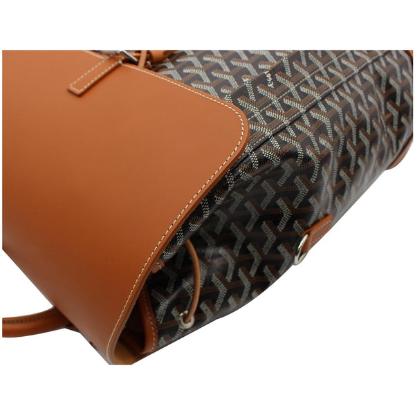 GOYARD Alpin MM Goyardine Canvas Leather Backpack Bag Tan