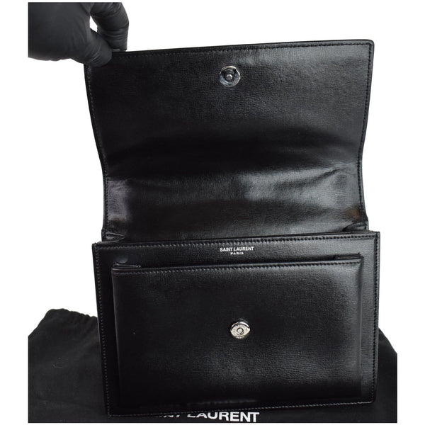 YVES SAINT LAURENT Sunset Medium Leather Shoulder Bag Black
