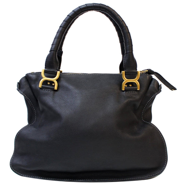 CHLOE Medium Marcie Calfskin Leather Satchel Bag Black