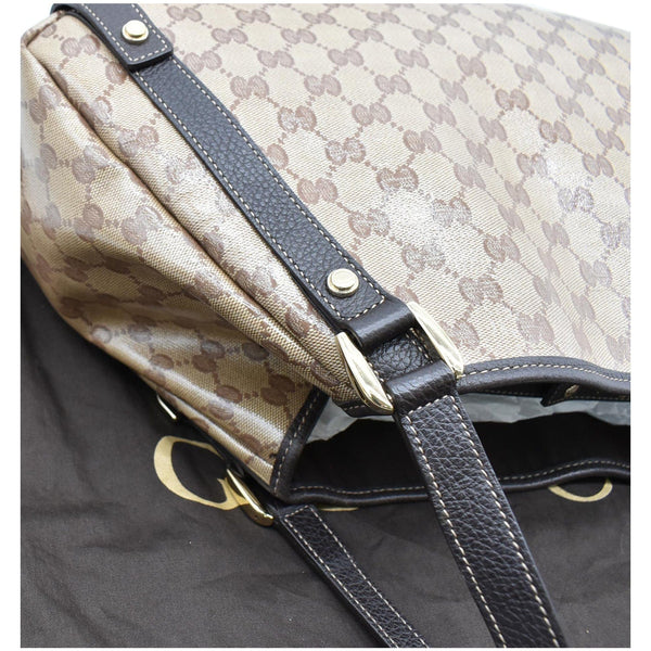 GUCCI Medium Abbey Coated Canvas Shoulder Bag Beige 293578