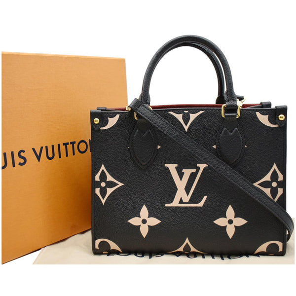 LOUIS VUITTON Onthego PM Bicolor Monogram Empreinte Shoulder Bag Black