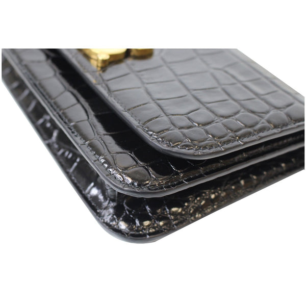 BALENCIAGA B Embossed Leather Chain Crossbody bag Black - 25% OFF