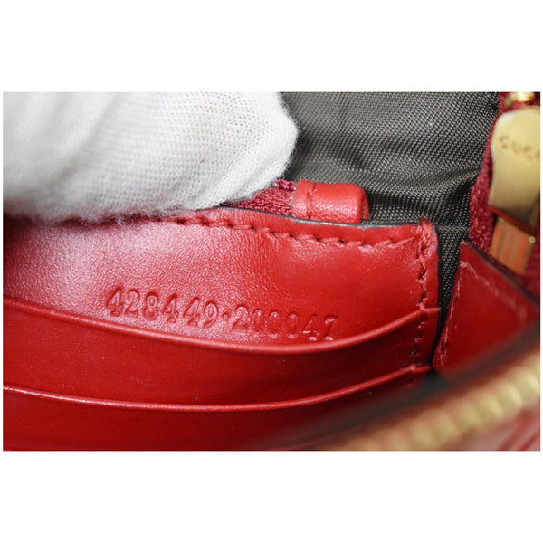 GUCCI Guccissima Leather Chain Wallet Clutch Bag Red 428449