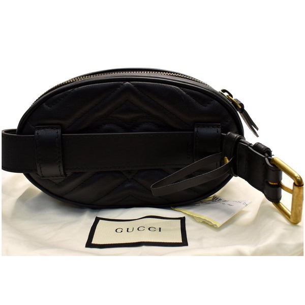 GUCCI GG Marmont Matelasse Leather Belt Bag Black 476434
