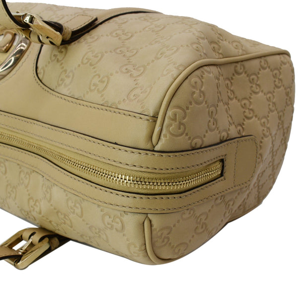 GUCCI Small Britt Guccissima Leather Satchel Bag Beige 170010