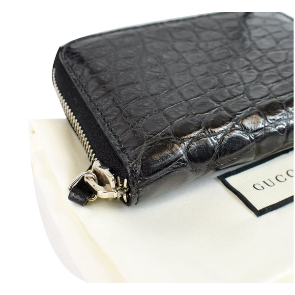 Gucci Embossed Crocodile Zip Around Bifold pouch