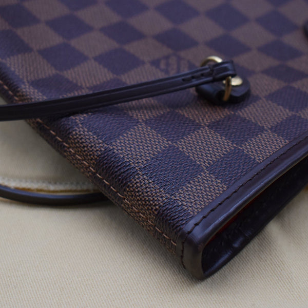 LOUIS VUITTON Neverfull MM Damier Ebene Tote Bag Brown