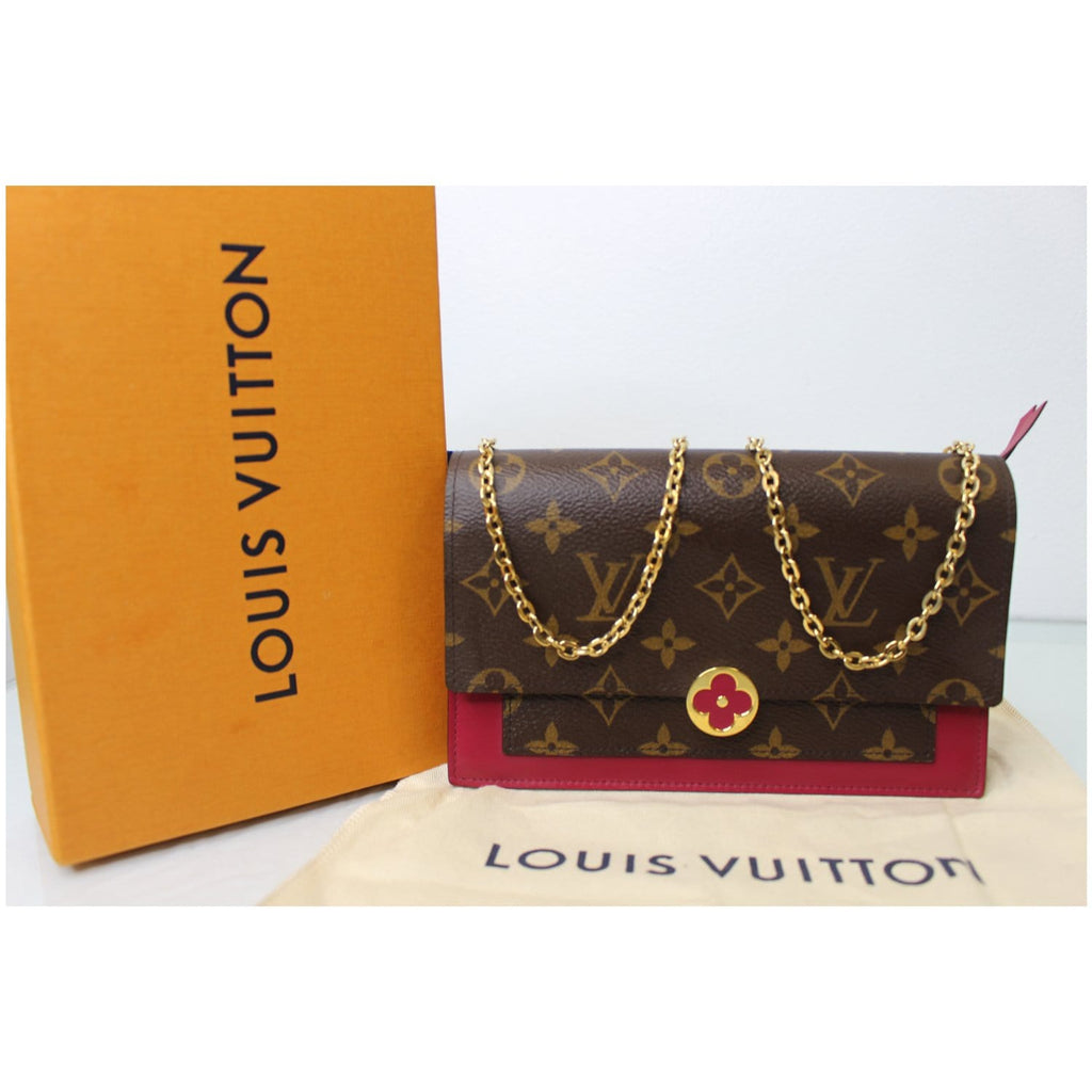 Louis Vuitton Flore Chain Wallet Monogram Canvas Brown 230485144