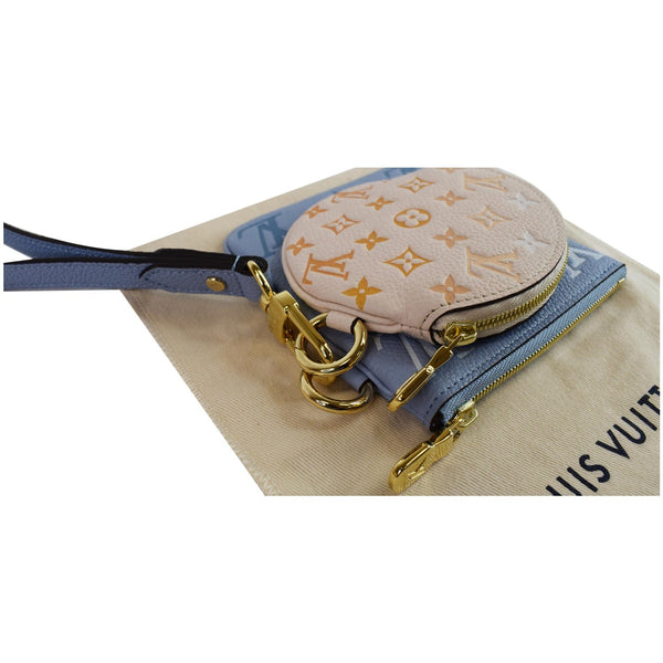 LOUIS VUITTON Monogram Empreinte Pool Trio Pouch Bag Summer Blue/Cream