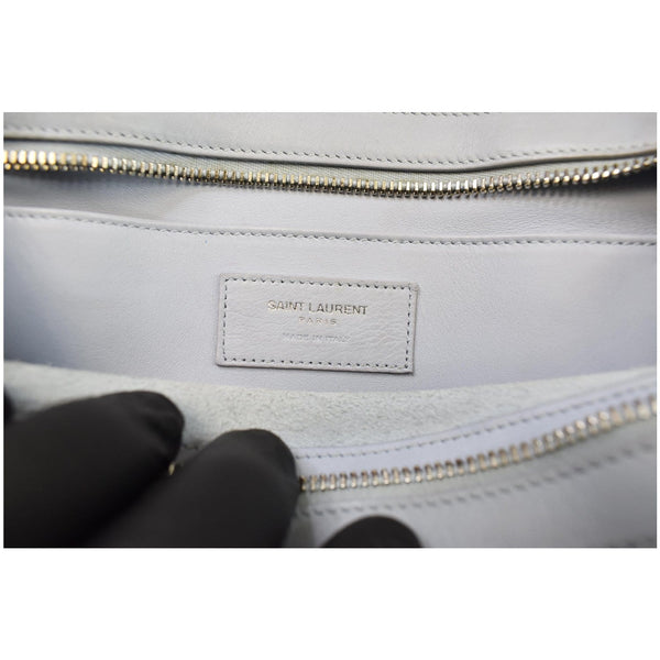 YVES SAINT LAURENT Cabas Baby Leather Tote Shoulder Bag Light Blue