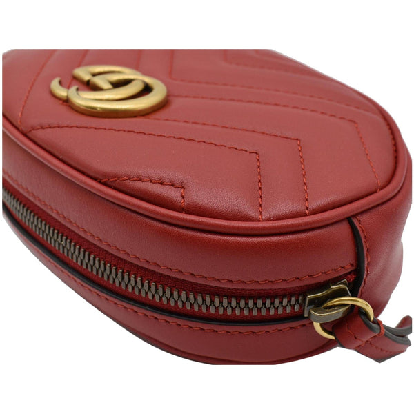 GUCCI GG Marmont Matelasse Leather Belt Bag Red 476434