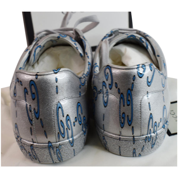 GUCCI Miro Rubber Wax Mens New Ace Ghost Sneakers Silver US 10