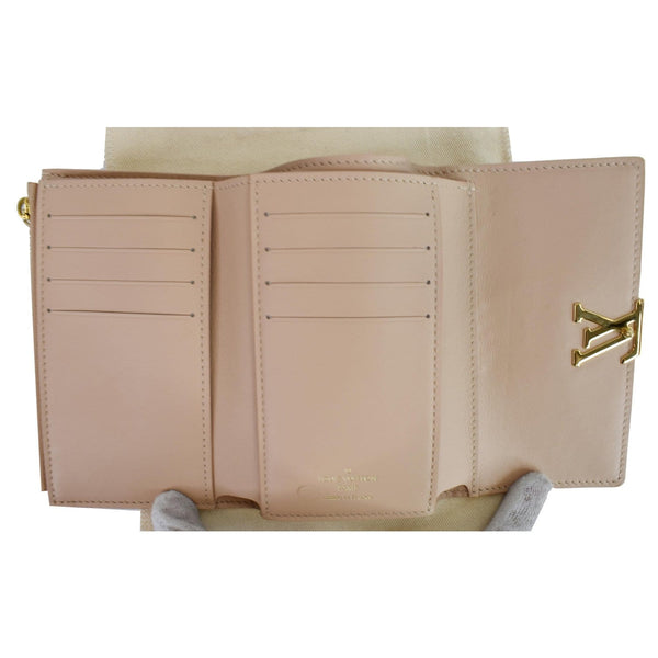 LOUIS VUITTON Capucines Studded Compact Leather Wallet Peach