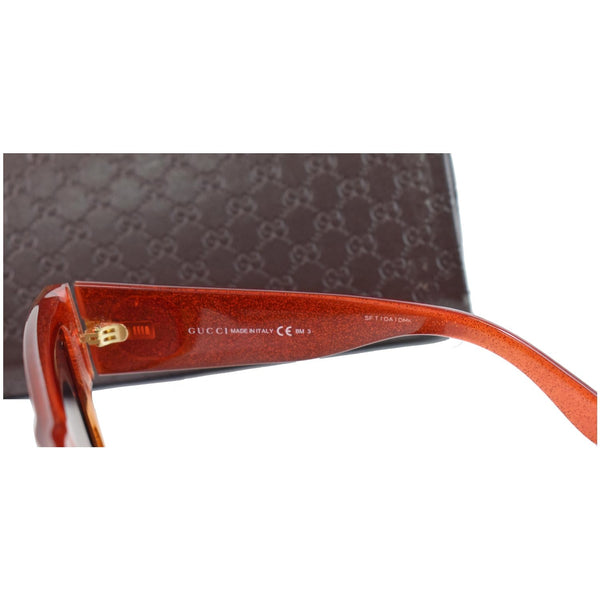 GUCCI Square Glitter Red Yellow / Grey Gradient Lens Sunglasses GG3817/S