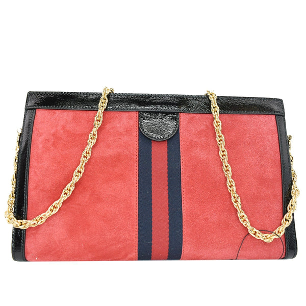 GUCCI Ophidia GG Medium Web Suede Leather Shoulder Bag Red 503876 - Hot Deals