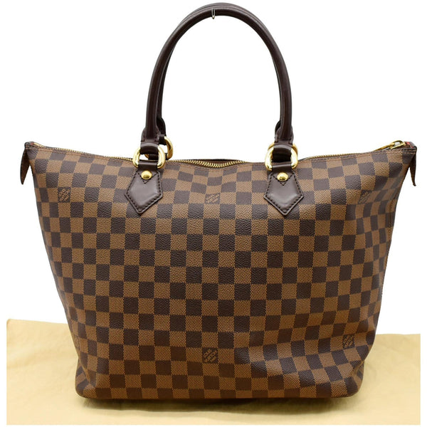 LOUIS VUITTON Saleya MM Damier Ebene Tote Bag Brown