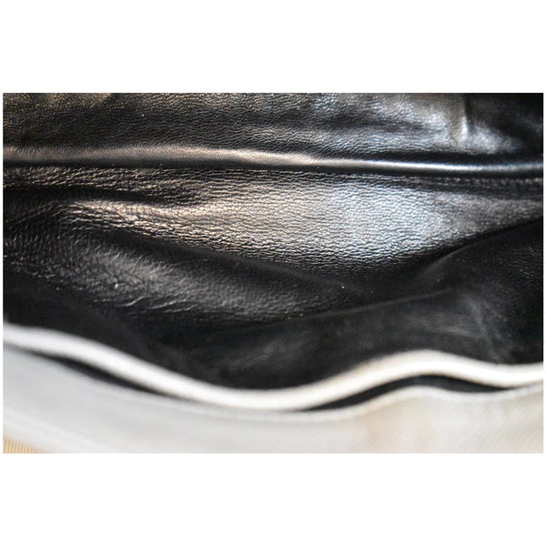 PRADA Saffiano Lux Leather Sound Shoulder Bag Light Grey