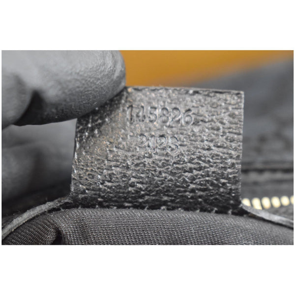 GUCCI Creole Monogram Leather Hobo Bag Black 145826