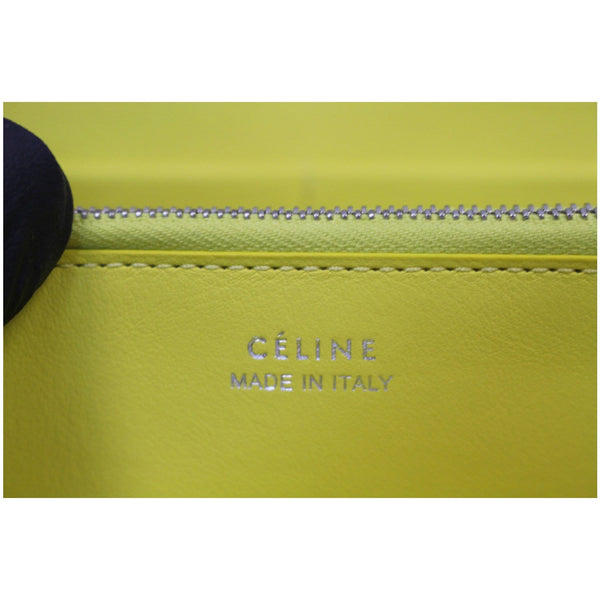 CELINE Large Zip Around Multifunction Drummed Calfskin Wallet Taupe Grey