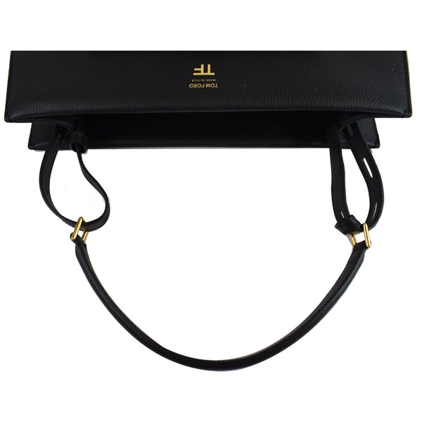 TOM FORD T Twist Small Leather Top Handle Bag Black