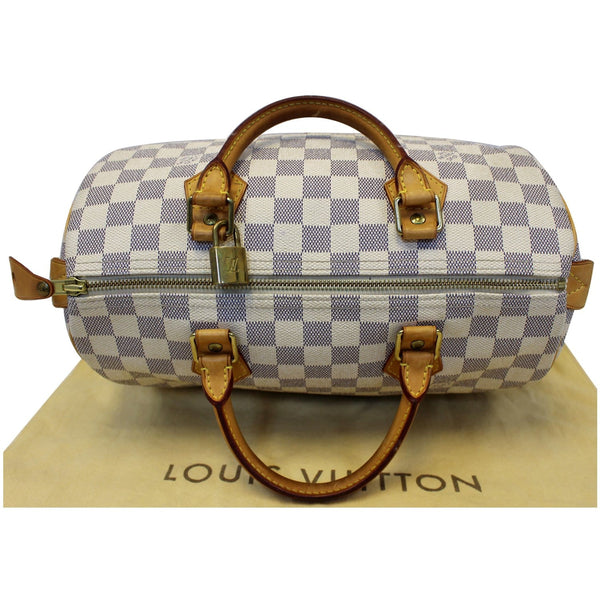 LV Speedy 30 Damier Azur Satchel Bag - Strap View