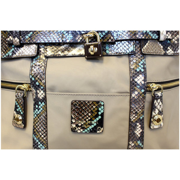 Henri Bendel Jetsetter Snake Convertible Backpack Brown