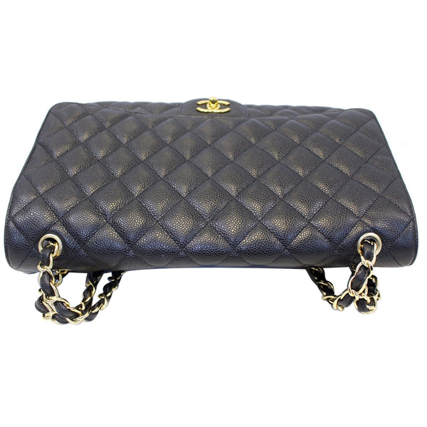 CHANEL Classic Maxi Jumbo Double Flap Caviar Leather Shoulder Bag-US