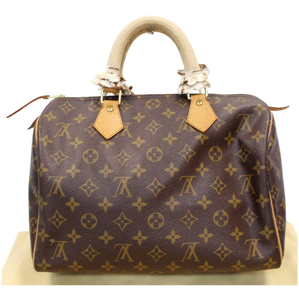 LOUIS VUITTON Speedy 30 Monogram Canvas Satchel Bag Brown