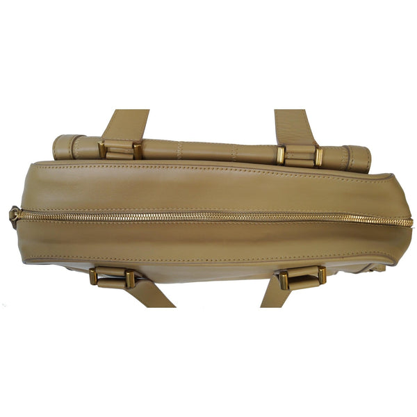 JIMMY CHOO Catherine Quilted Flap Box Satchel Bag Beige