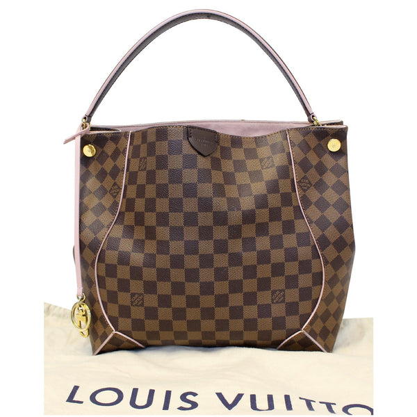 LOUIS VUITTON Caissa Damier Ebene Hobo Bag Rose Ballerine-US