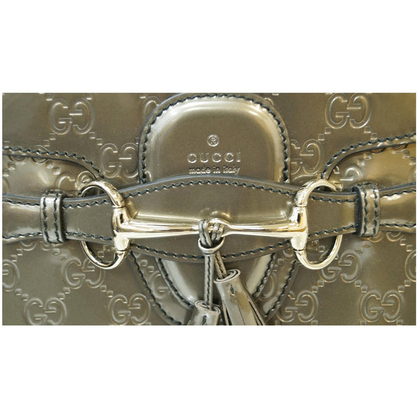 GUCCI Emily Large Guccissima Chain Shoulder Bag Grey 295403