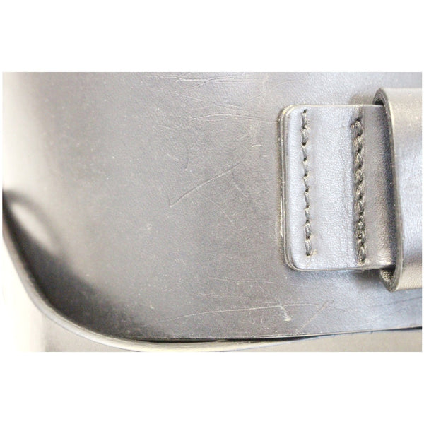 Valentino Logo Black Leather Belt Size 34-US