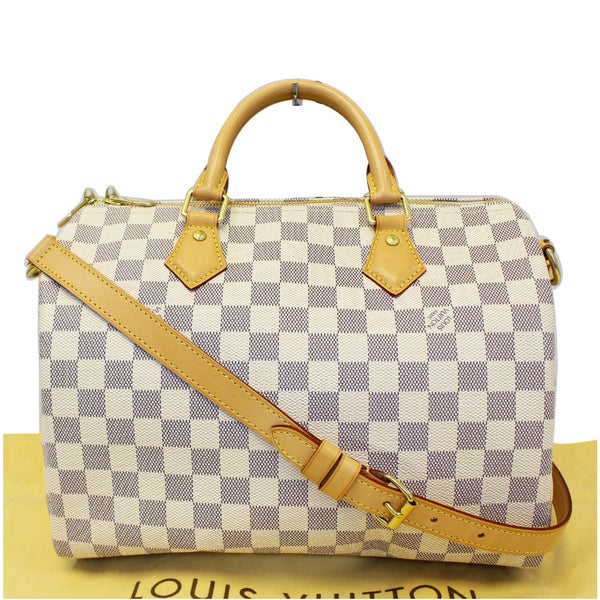 LOUIS VUITTON Speedy 30 Damier Azur Bandouliere Satchel Bag White-US