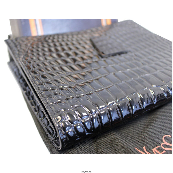 YVES SAINT LAURENT Black Crocodile Leather Clutch Bag-US