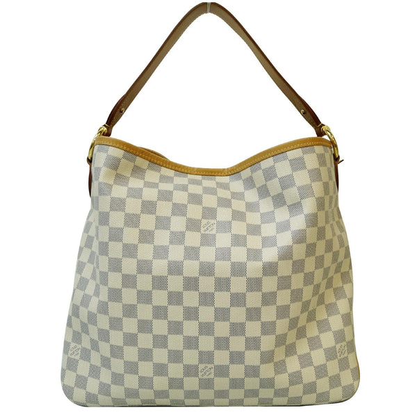 LOUIS VUITTON Delightful MM Damier Azur Hobo Shoulder Bag White